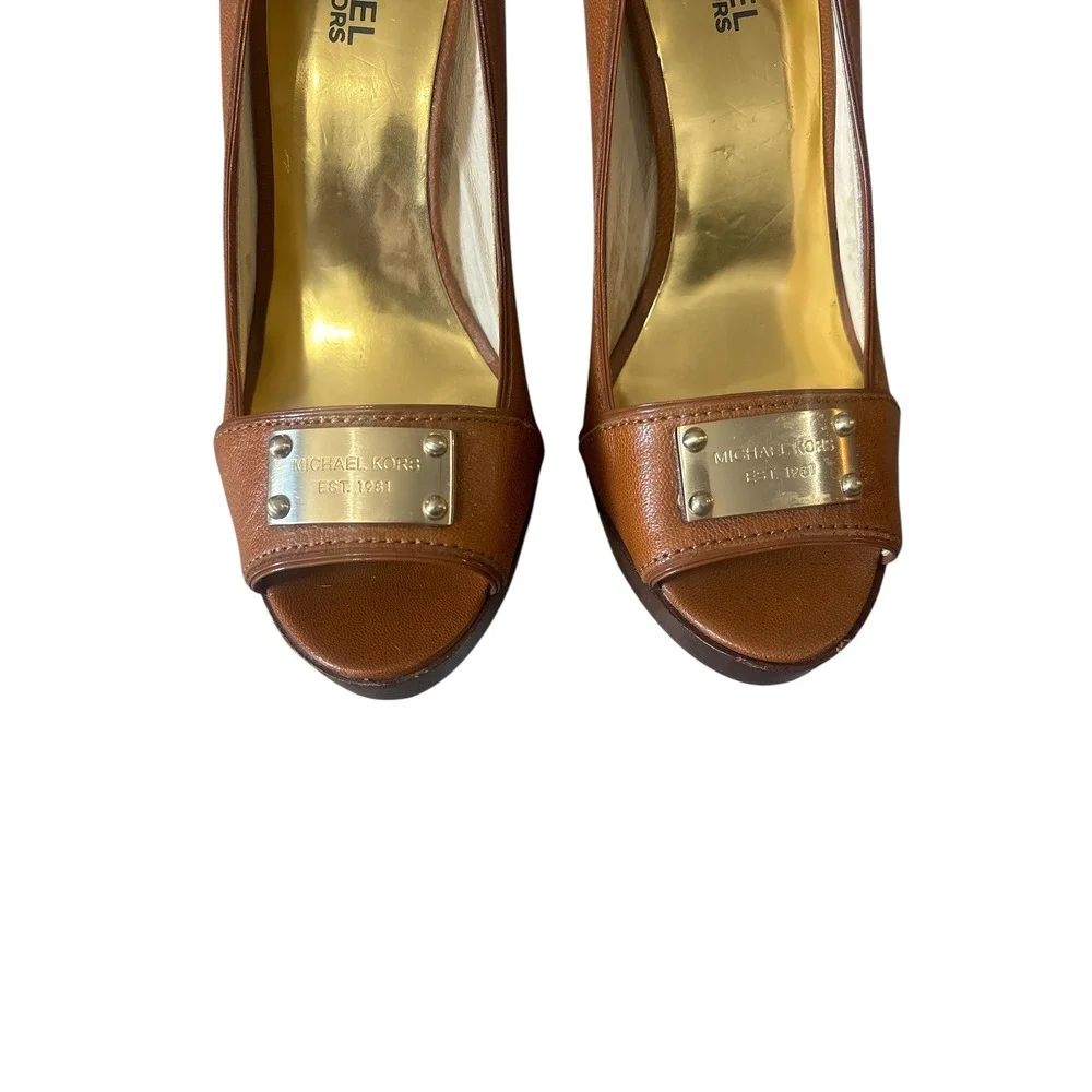 Michael Kors Leather Platform‎ Peep Toe Heels